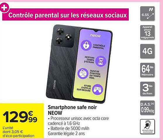Smartphone safe noir NEOW