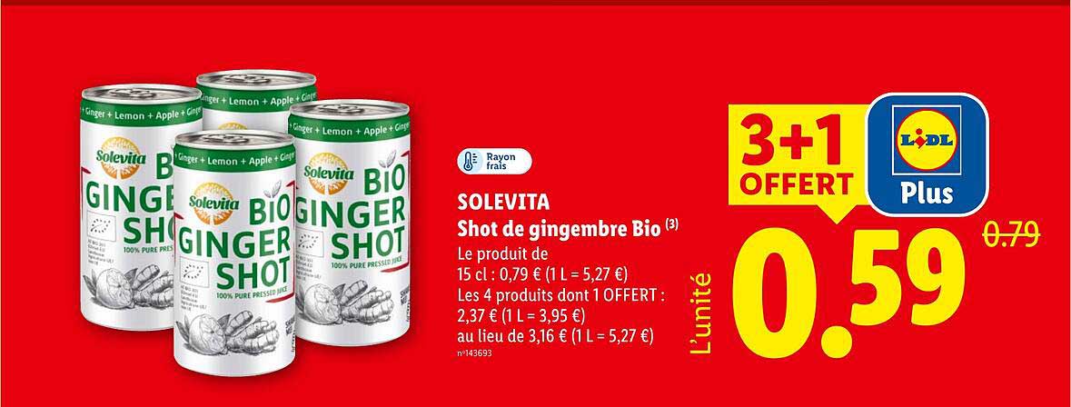 SOLEVITA Shot de gingembre Bio