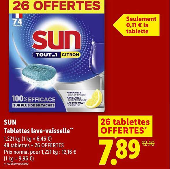 SUN Tablettes lave-vaisselle**