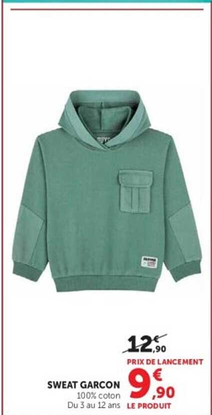 SWEAT GARÇON 100% coton Du 3 au 12 ans