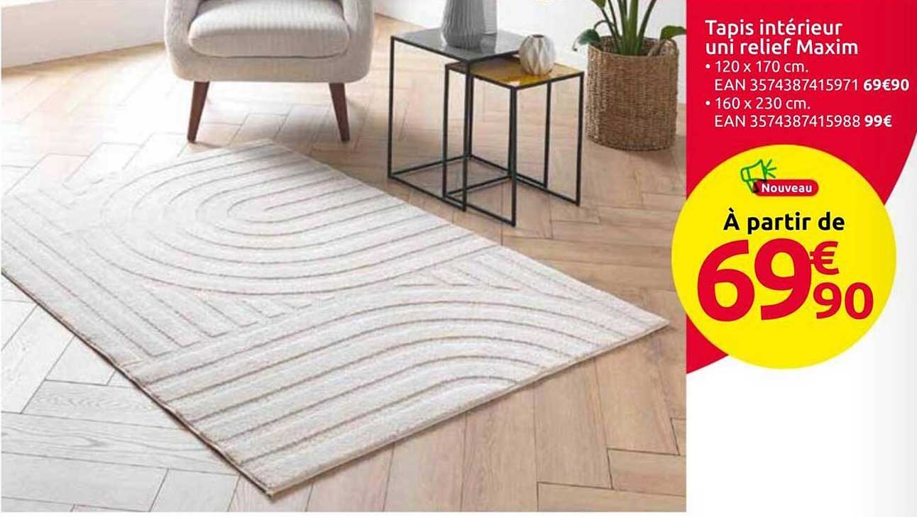 Tapis intérieur uni relief Maxim