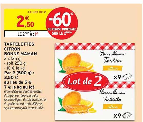 TARTELETTES CITRON BONNE MAMAN