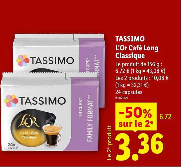 TASSIMO L'Or Café Long Classique