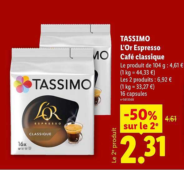 TASSIMO L'Or Espresso Café classique