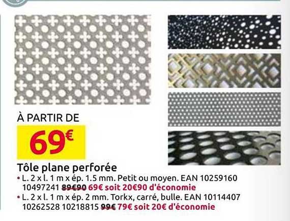 Tôle plane perforée