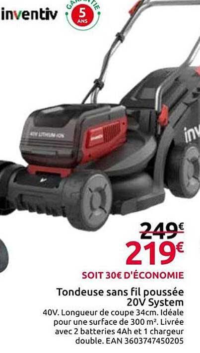 Tondeuse sans fil poussée 20V System