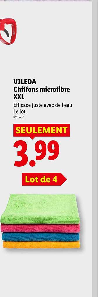 VILEDA Chiffons microfibre XXL