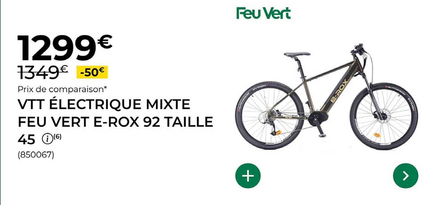 VTT ÉLECTRIQUE MIXTE FEU VERT E-ROX 92 TAILLE 45