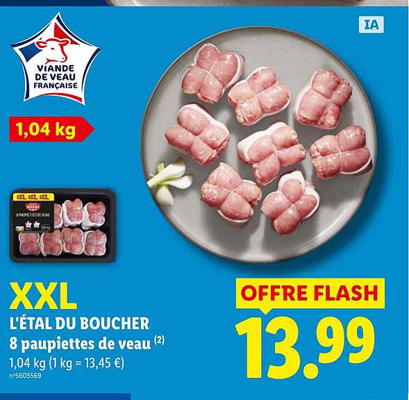 XXL L'ÉTAL DU BOUCHER 8 paupiettes de veau