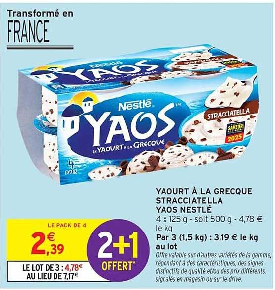 YAOURT À LA GRECQUE STRACCIATELLA YAOS NESTLE