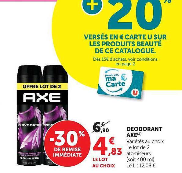 + 20% VERSÉS EN € CARTE U SUR LES PRODUITS BEAUTÉ DE CE CATALOGUE.