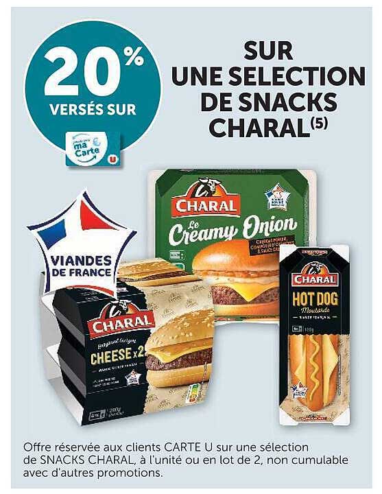 20% VERSÉS SUR UNE SÉLECTION DE SNACKS CHARAL (5)