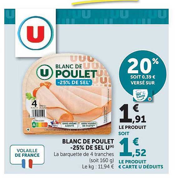 BLANC DE POULET -25% DE SEL