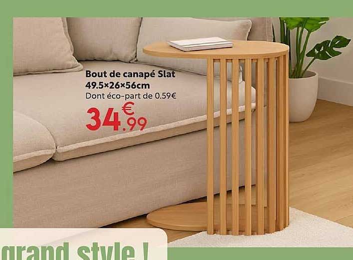 Bout de canapé Slat 49.5×26×56cm