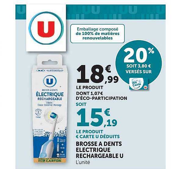 Brosse à dents électrique rechargeable U