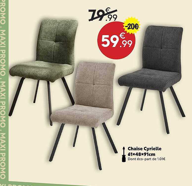 Chaise Cyrielle 61x48x91cm
