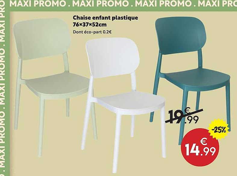 Chaise enfant plastique 76×37×52cm