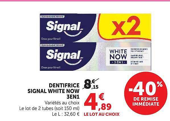 DENTIFRICE SIGNAL WHITE NOW 3EN1