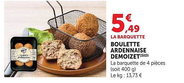 LA BARQUETTE BOULETTE ARDENNAISE DEMOIZET(3)(D)