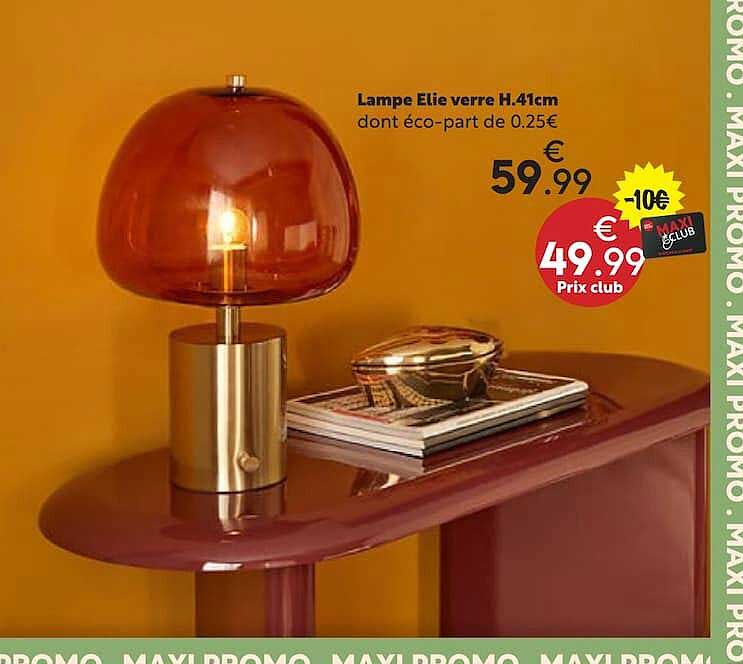 Lampe Elie verre H.41cm dont éco-part de 0,25€