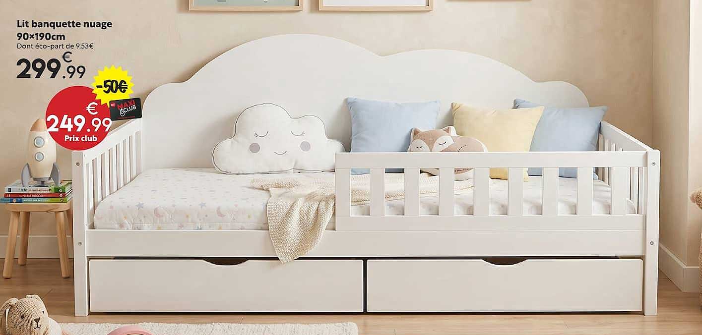Lit banquette nuage 90*190cm