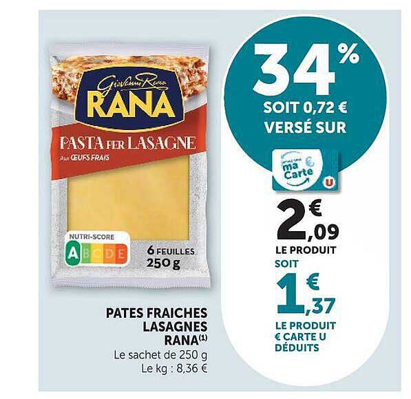 PÂTES FRAICHES LASAGNES RANA