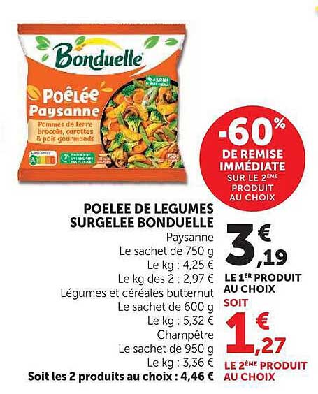 POELEE DE LEGUMES SURGELEE BONDUELLE