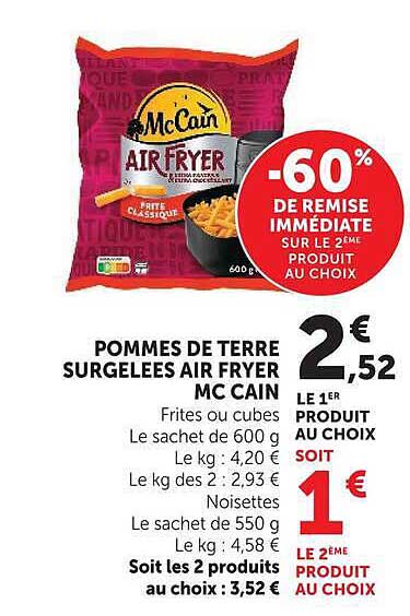 POMMES DE TERRE SURGELEES AIR FRYER MC CAIN