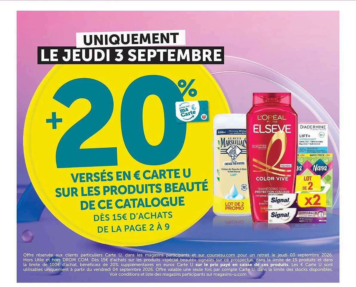 UNIQUEMENT LE JEUDI 3 SEPTEMBRE