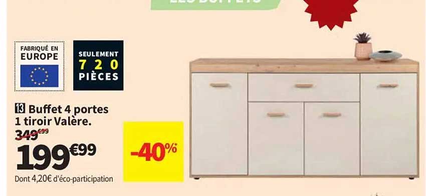13 Buffet 4 portes 1 tiroir Valère.