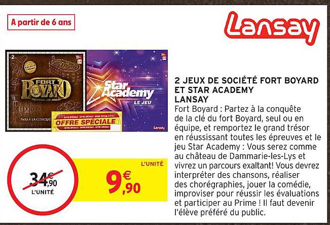2 JEUX DE SOCIÉTÉ FORT BOYARD ET STAR ACADEMY LANSAY