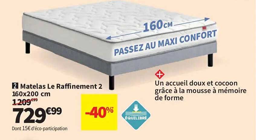 2 Matelas Le Raffinement 2 160x200 cm