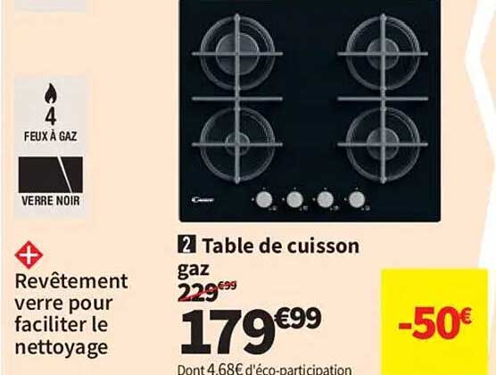 2 Table de cuisson gaz