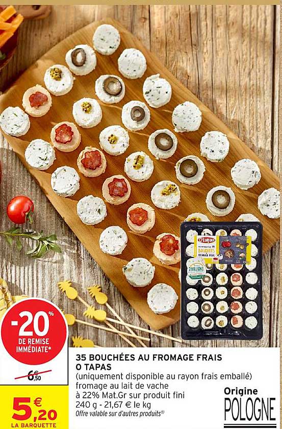 35 BOUCHÉES AU FROMAGE FRAIS O TAPAS