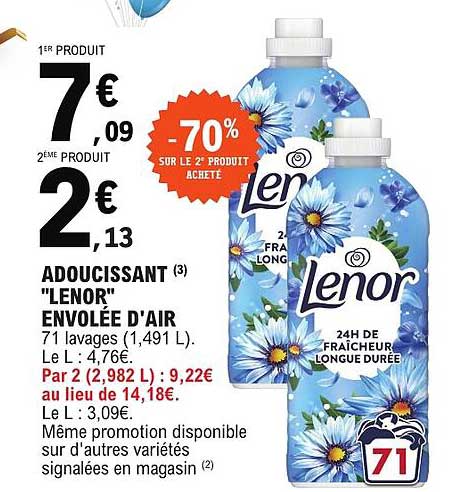 ADOUCISSANT "LENOR" ENVOLÉE D'AIR 71 lavages (1,491 L)