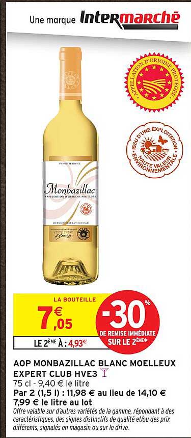 AOP MONBAZILLAC BLANC MOELLEUX EXPERT CLUB HVE3