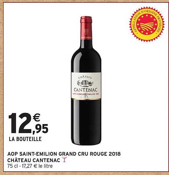 AOP SAINT-EMILION GRAND CRU ROUGE 2018 CHÂTEAU CANTENAC