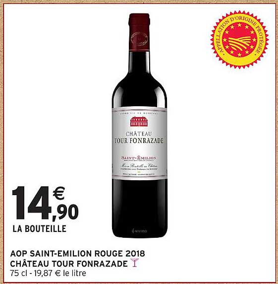 AOP SAINT-EMILION ROUGE 2018 CHÂTEAU TOUR FORNAZADE