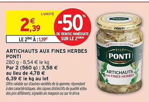 ARTICHAUTS AUX FINES HERBES PONTI