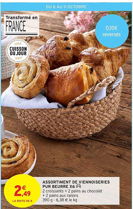 ASSORTIMENT DE VIENNOISERIES PUR BEURRE X6