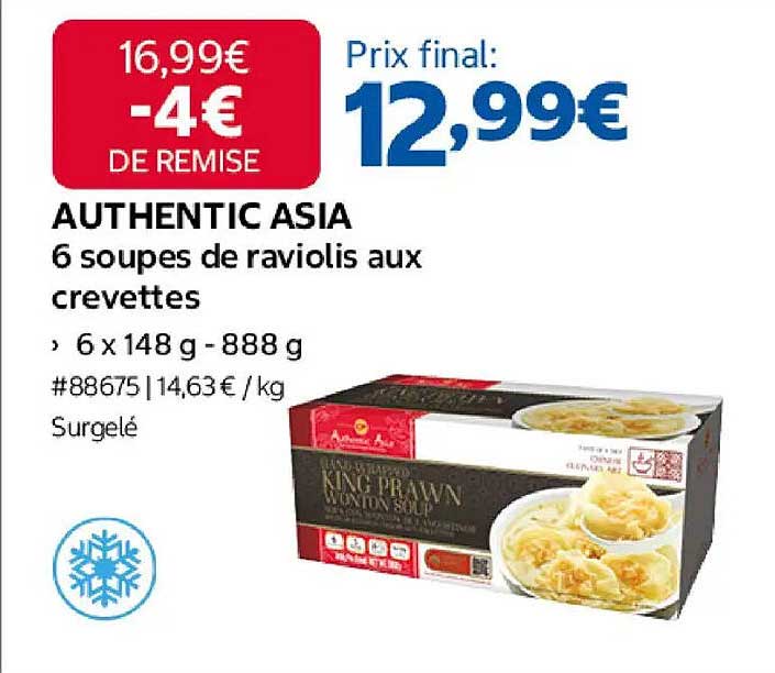 AUTHENTIC ASIA 6 soupes de raviolis aux crevettes
