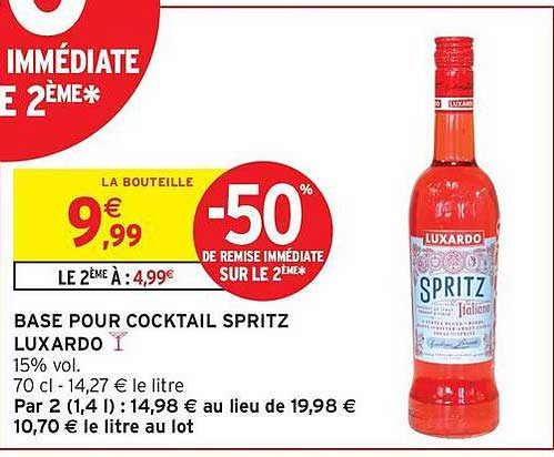 BASE POUR COCKTAIL SPRITZ LUXARDO