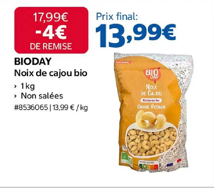 BIODAY Noix de cajou bio
