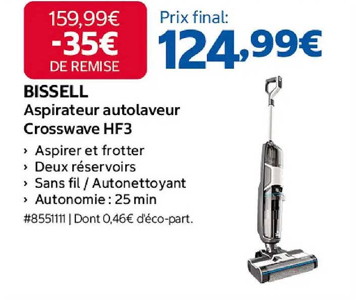 BISSELL Aspirateur autolaveur Crosswave HF3
