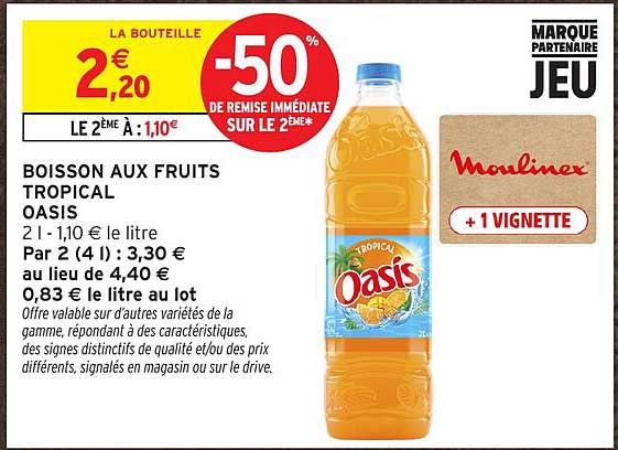 BOISSON AUX FRUITS TROPICAL OASIS