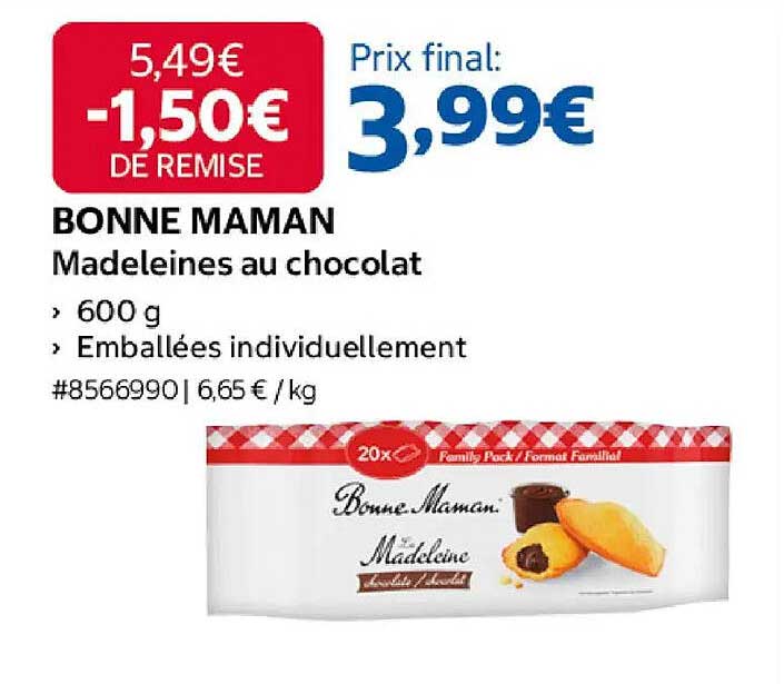 BONNE MAMAN Madeleines au chocolat