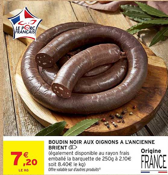 BOUDIN NOIR AUX OIGNONS A L'ANCIENNE BRIENT