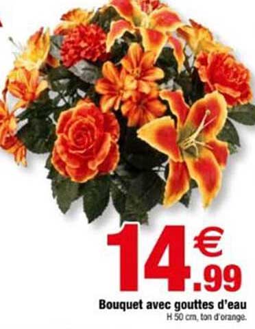 Bouquet avec gouttes d'eau