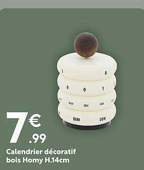 Calendrier décoratif bois Homy H.14cm