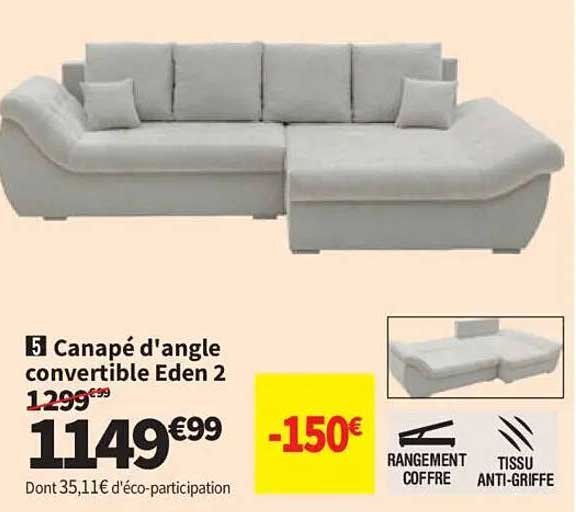 Canapé d'angle convertible Eden 2